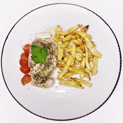 Dos de Cabillaud aux herbes de Provence | Frites de Celeri