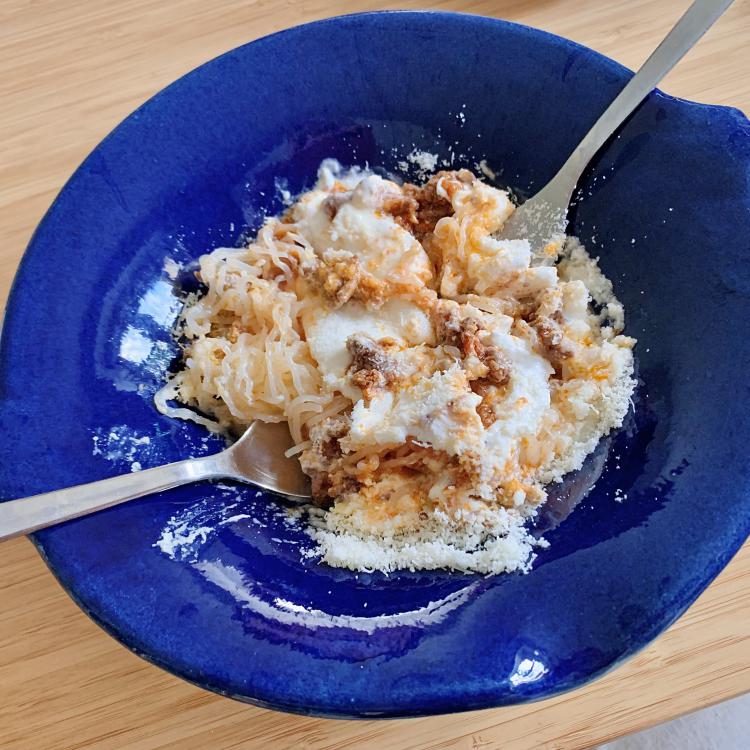 Spaghettis de Konjac / Bolognaise maison | 1/2 Burrata & Pecorino romano