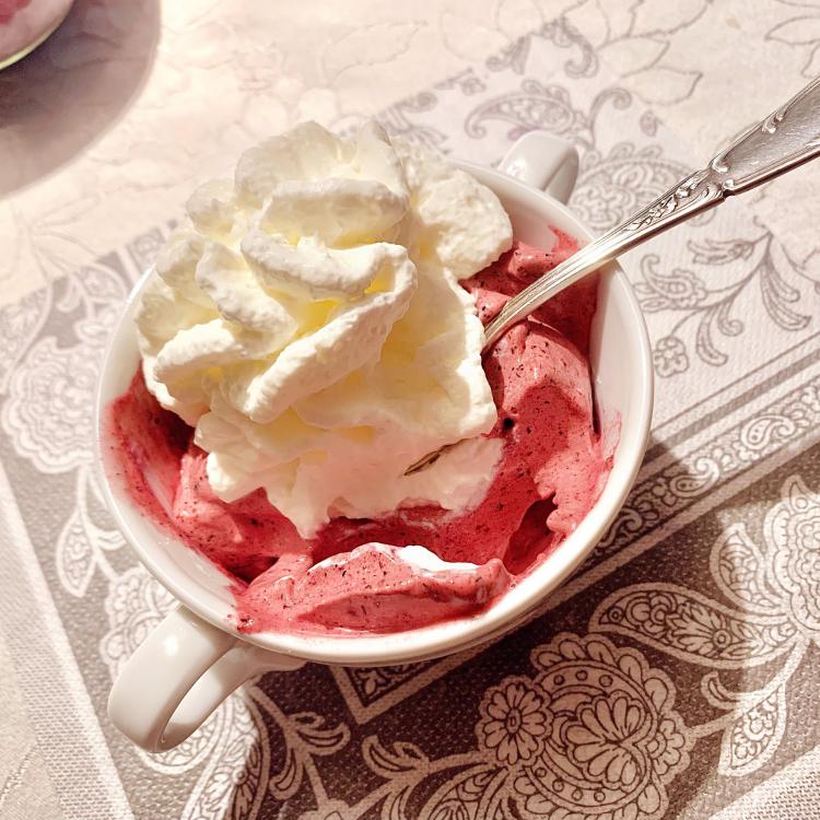 Sorbet maison Framboises du Jardin & Chantilly keto