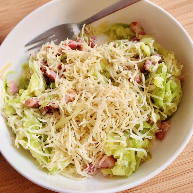 Spaghettis de Courgettes aux Lardons & Gruyère rapé